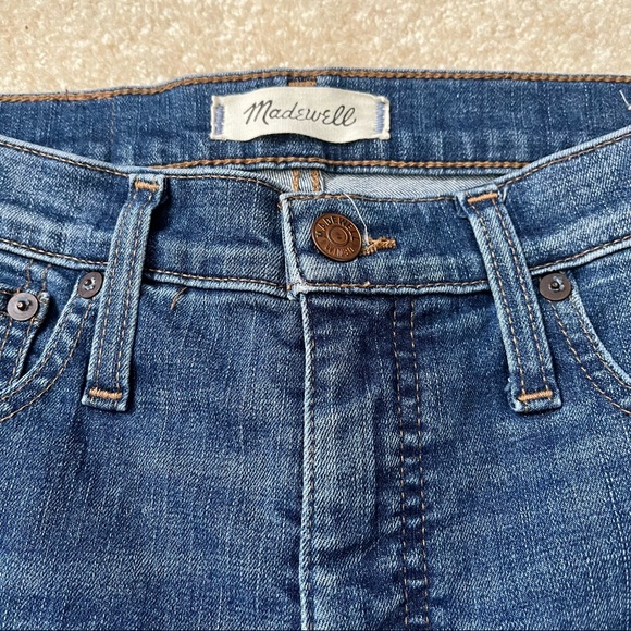 Madewell Pants Womens 25 Distressed Blue Step Hem Denim High Rise Skinny Jeans - Picture 3 of 10